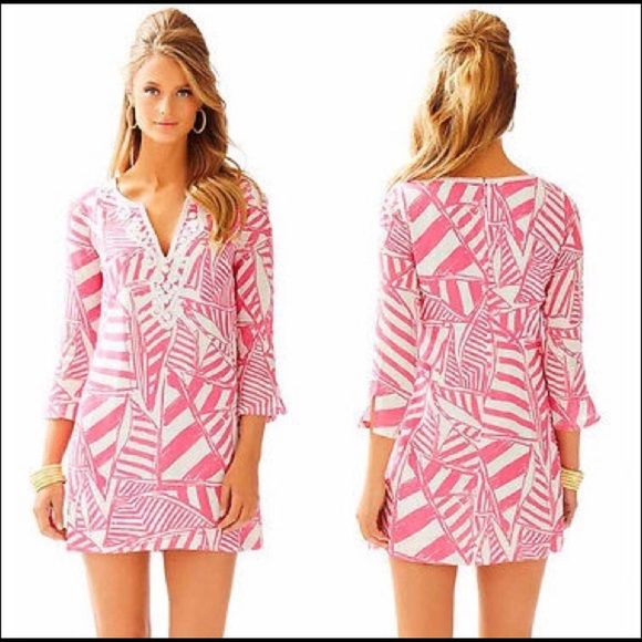 Lilly Pulitzer Dresses & Skirts - Lilly Pulitzer Julianna Tunis dress Capri Pink Yacht Sea extra small